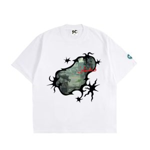 AGAIN RESTRAINT TEES WHITE